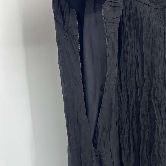 Eileen Fisher 100% Silk a Lightweight Crinkle Chiffon Dress Black Size Large NWT - Picture 9 of 11